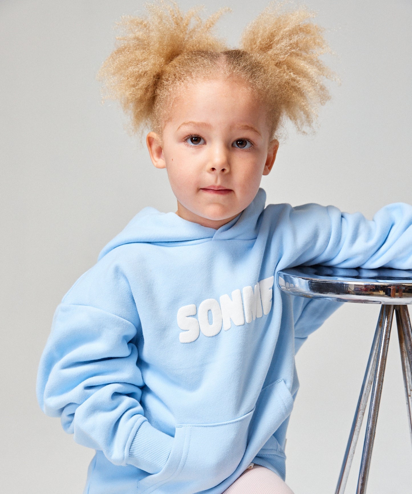 Puff Print Hoodie - Baby Blue