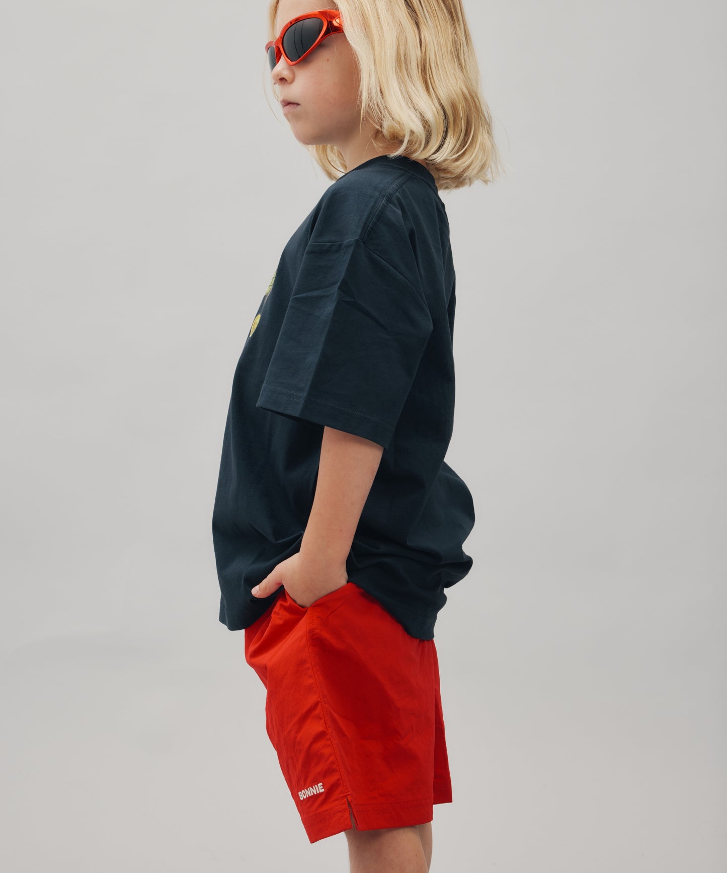NYLON SPORTS SHORTS - TEAM RED