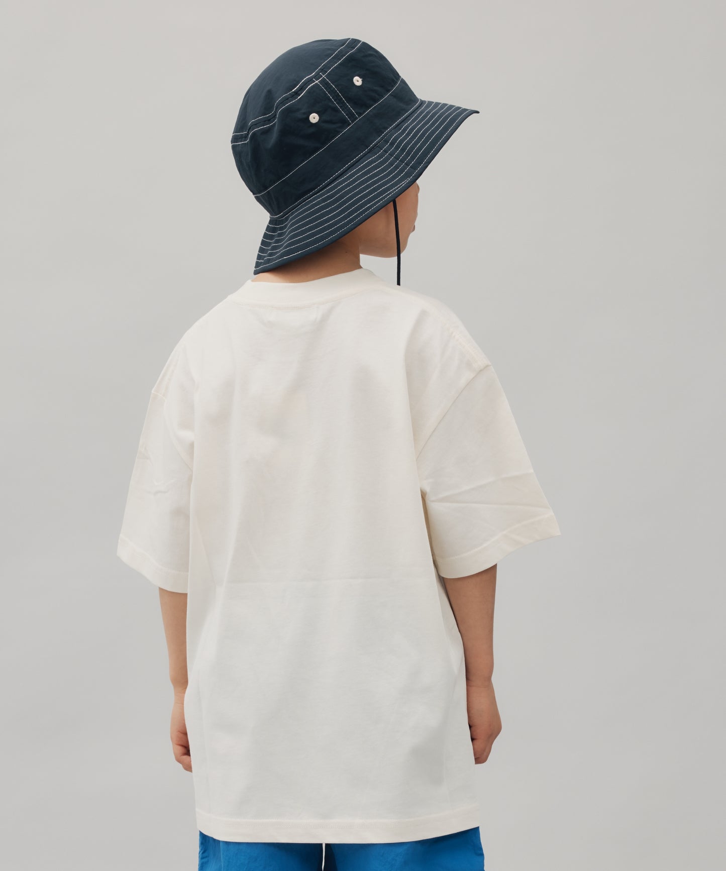 NYLON BUCKET HAT CONTRAST STITCHING - INK