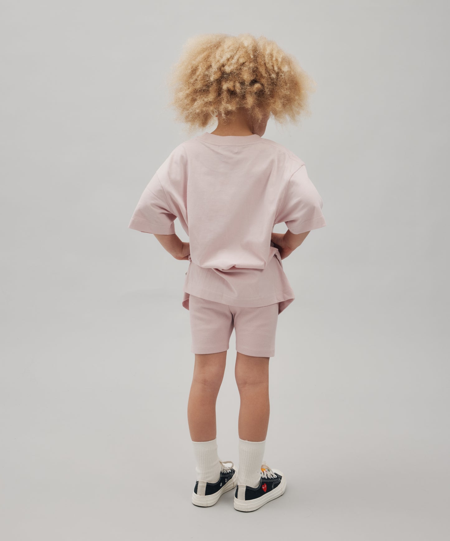 ORLA RIBBED BIKE SHORTS - DUSTY PINK