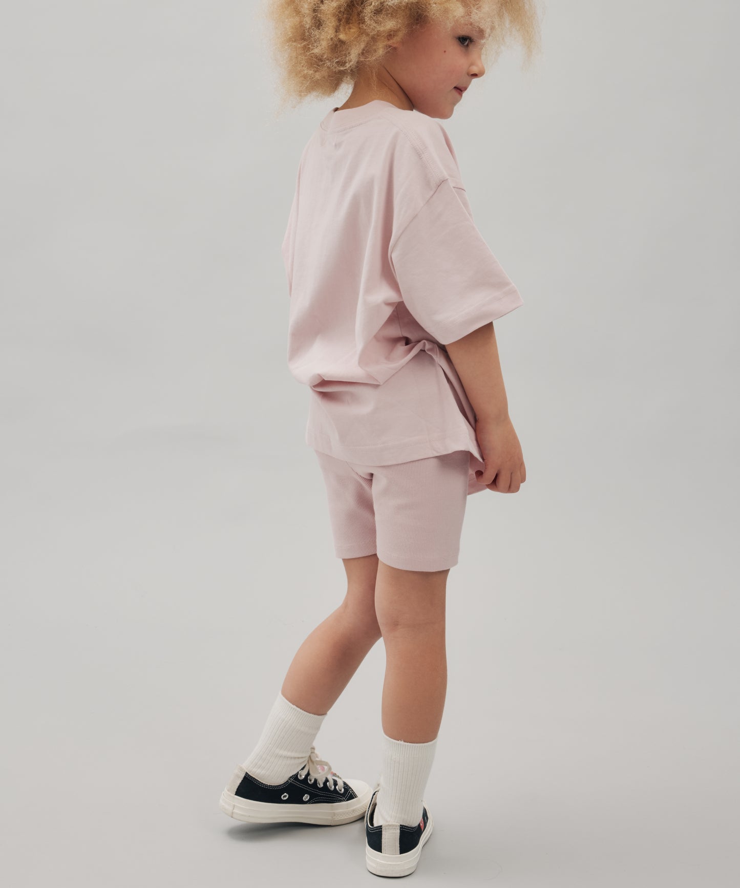 ORLA RIBBED BIKE SHORTS - DUSTY PINK