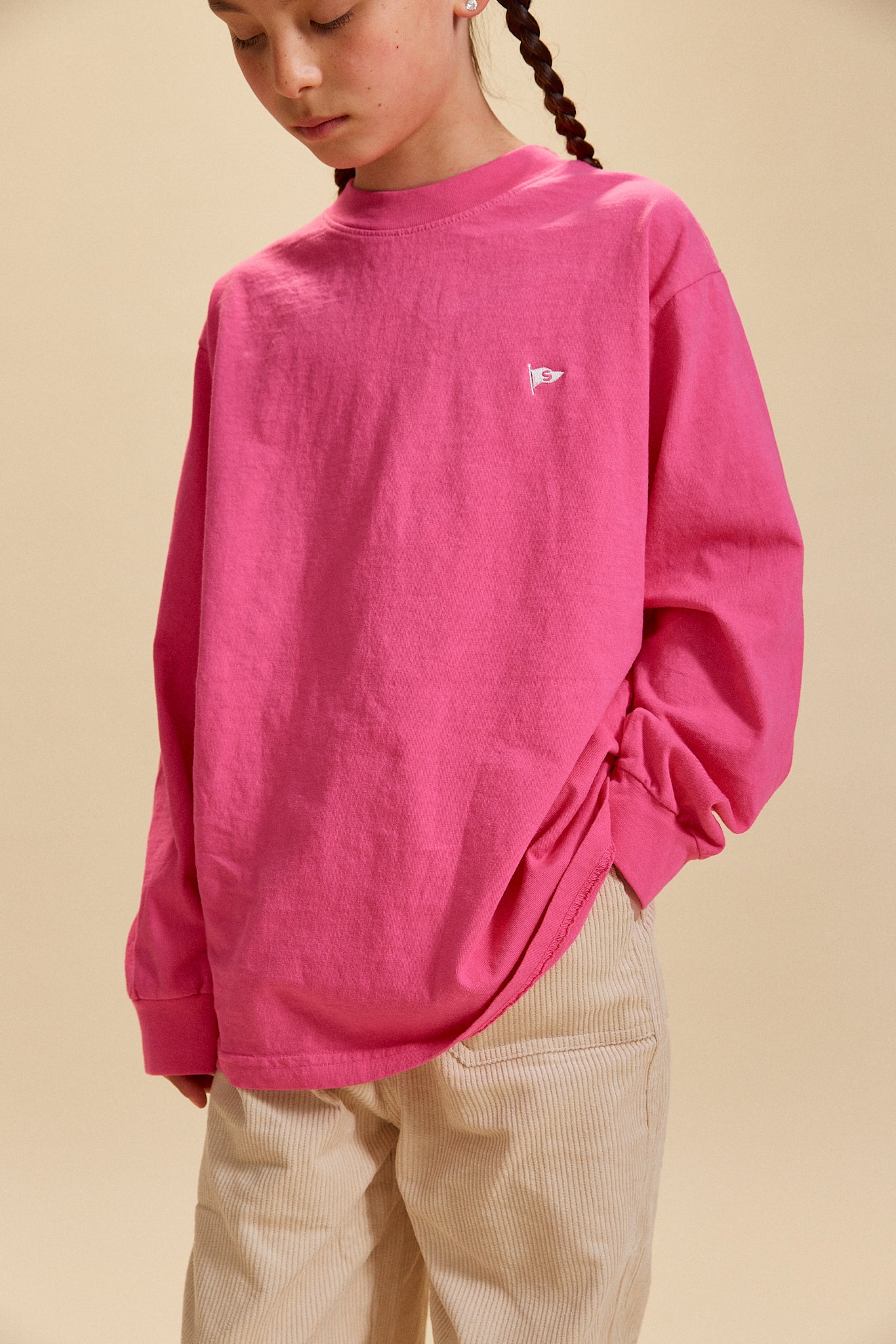 Marlo Flag LS Tee - Hot Pink