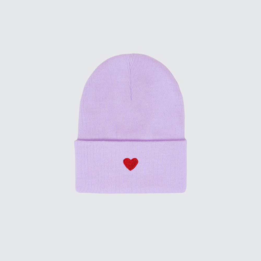 Heart Beanie - Violet