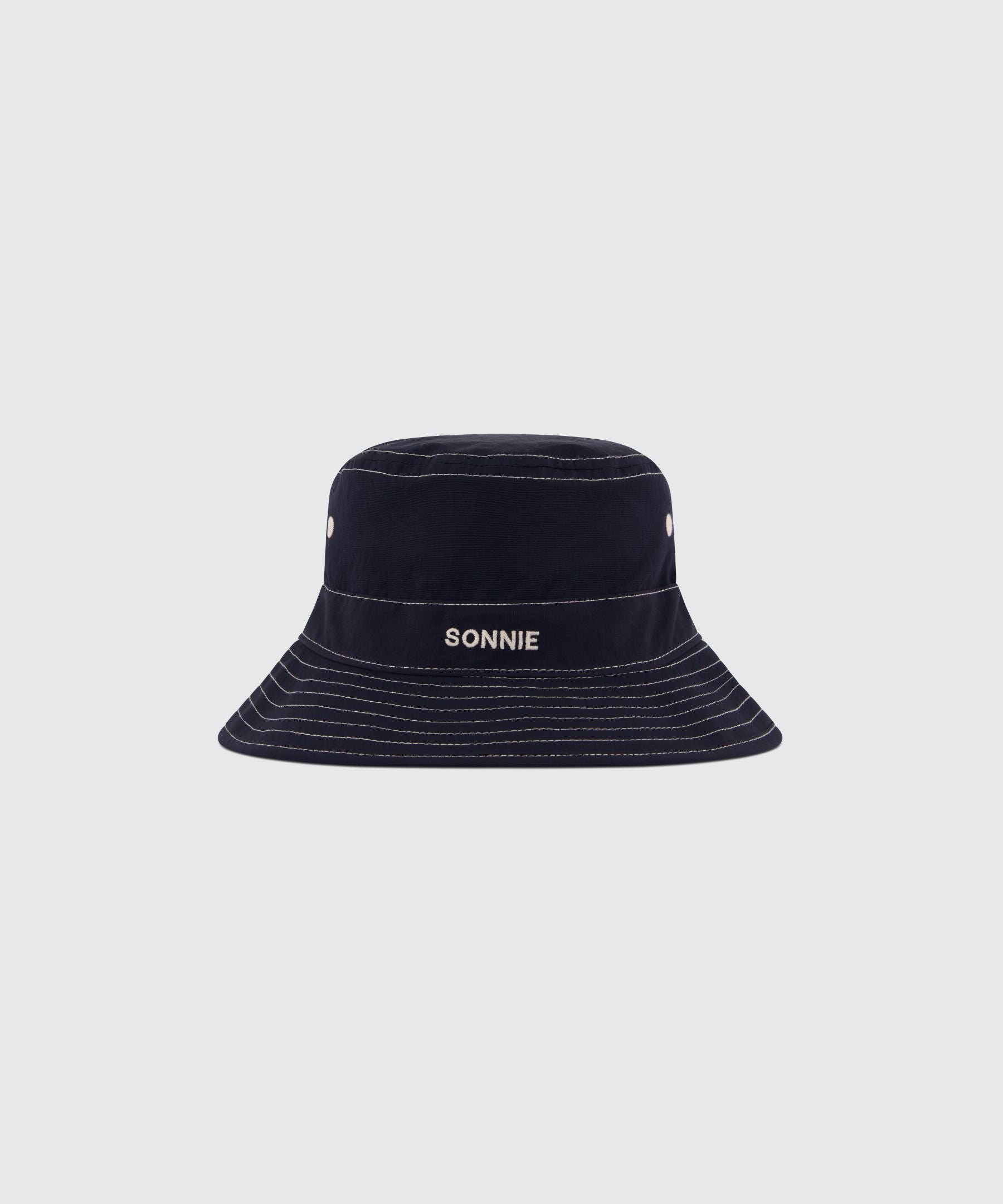 NYLON BUCKET HAT CONTRAST STITCHING - INK – SONNIE