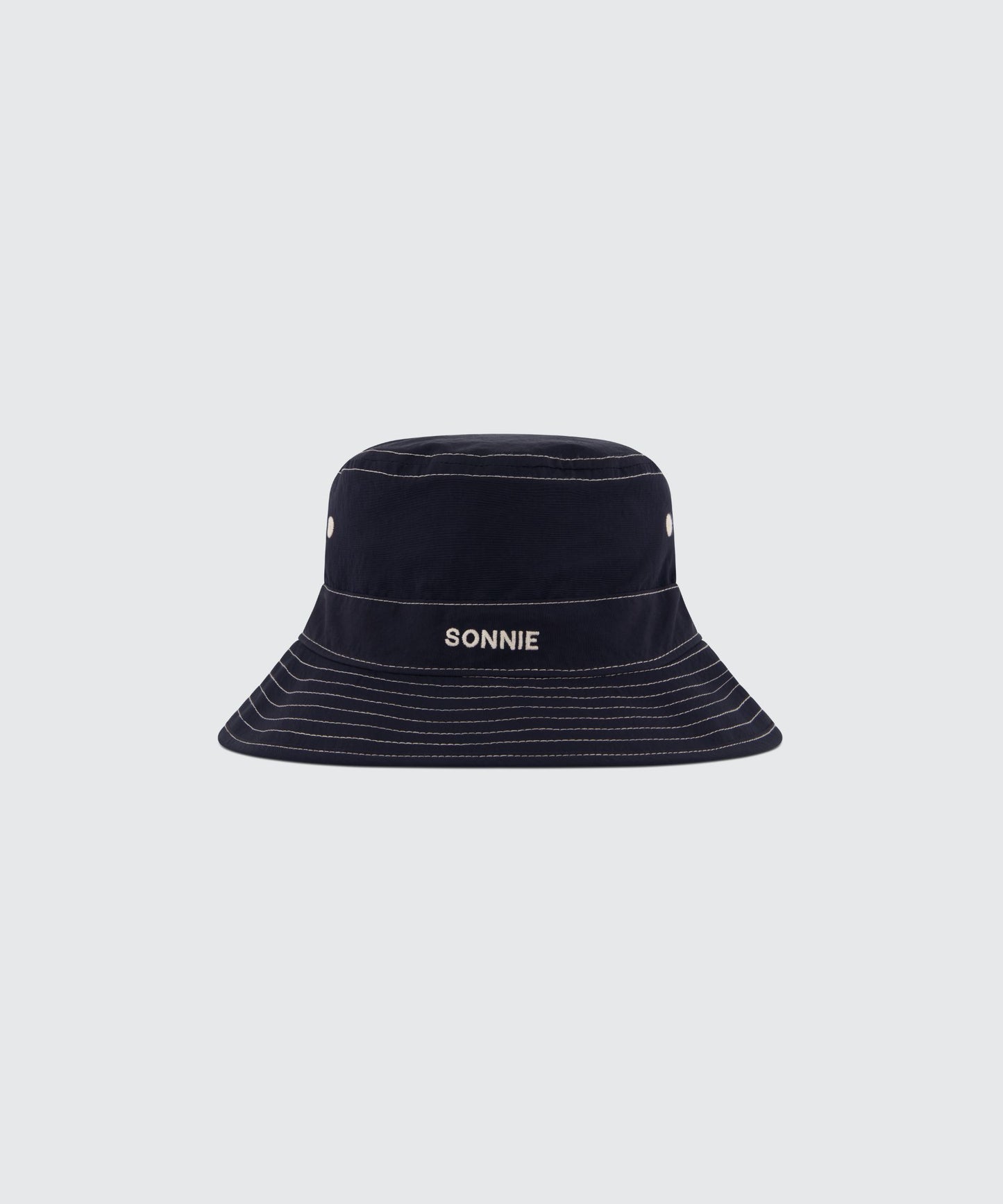 NYLON BUCKET HAT CONTRAST STITCHING - INK