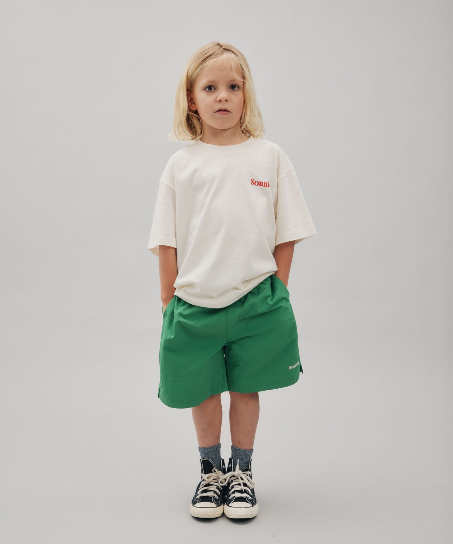 NYLON SPORTS SHORTS - KERMIT GREEN