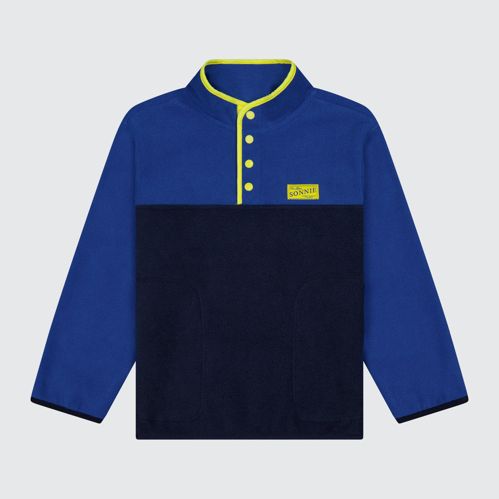 Colour Block Fleece - Blue/Ink/Yellow