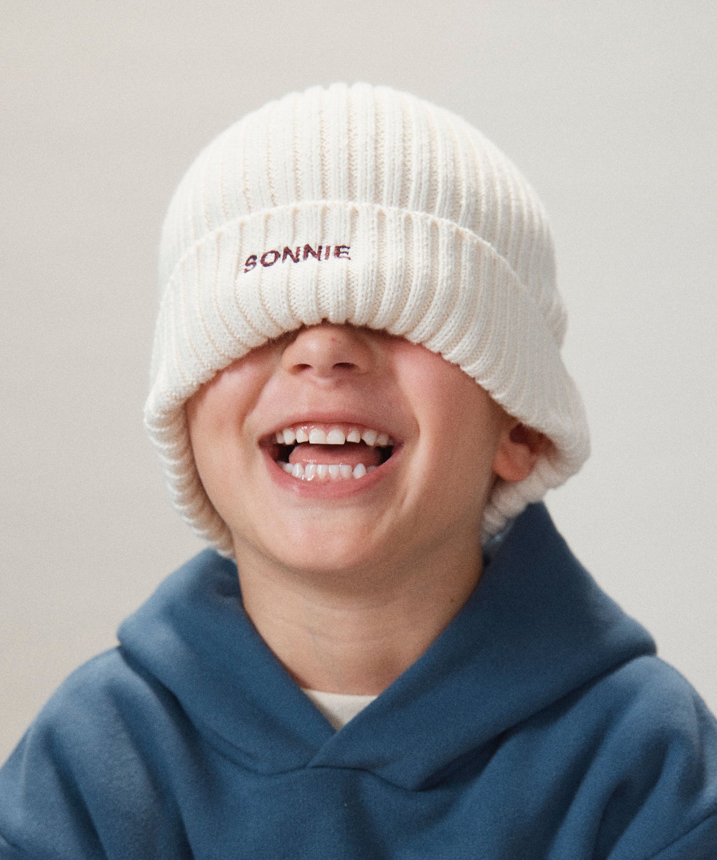 Cotton Knit Beanie - Off White