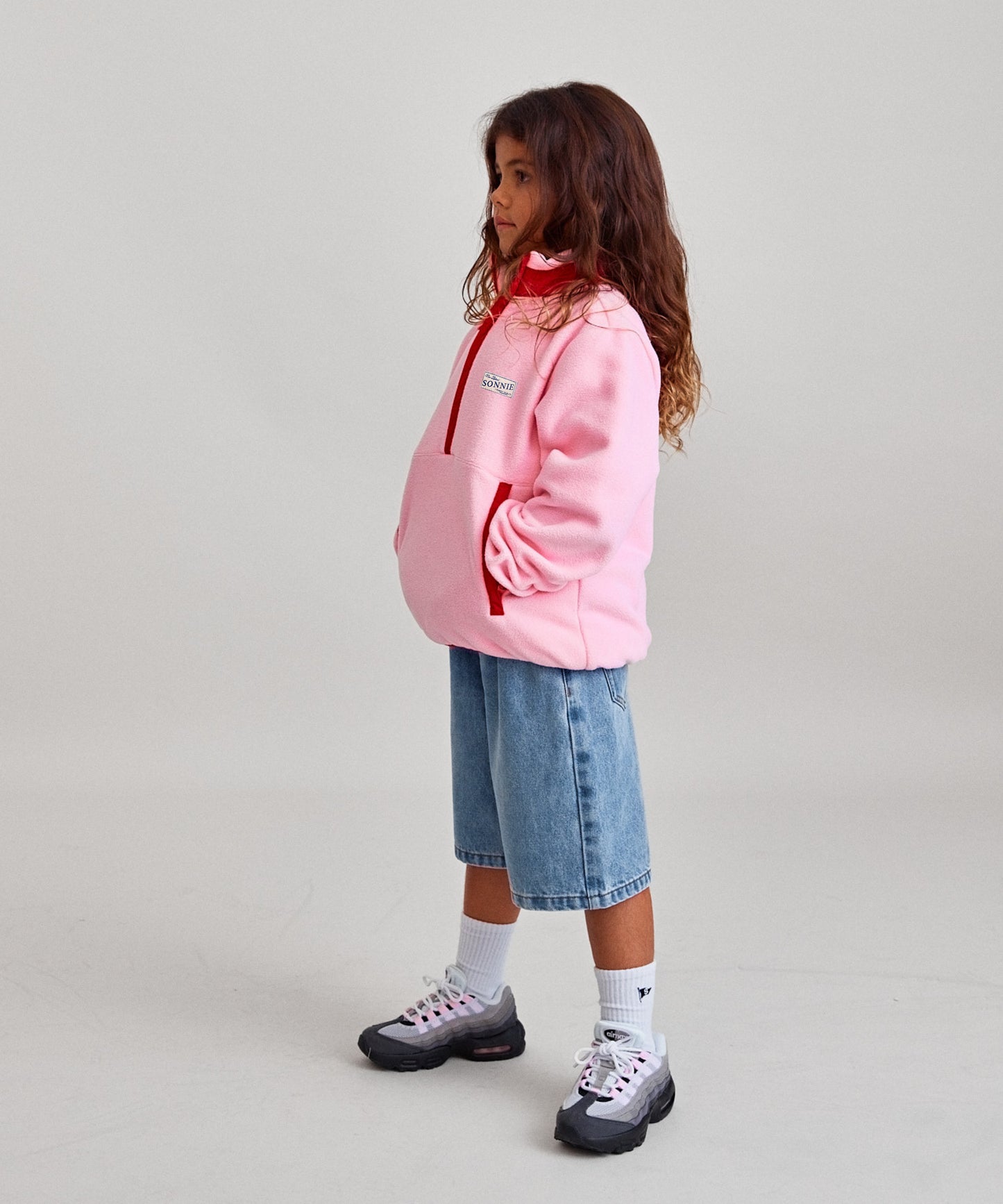 Lini Fleece - Baby Pink / Red