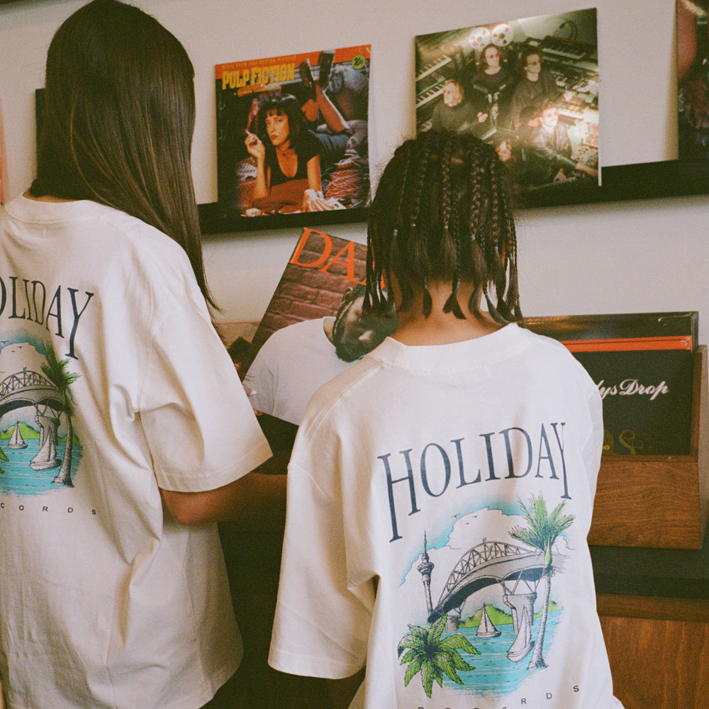 
                      
                        Holiday Records Tee
                      
                    