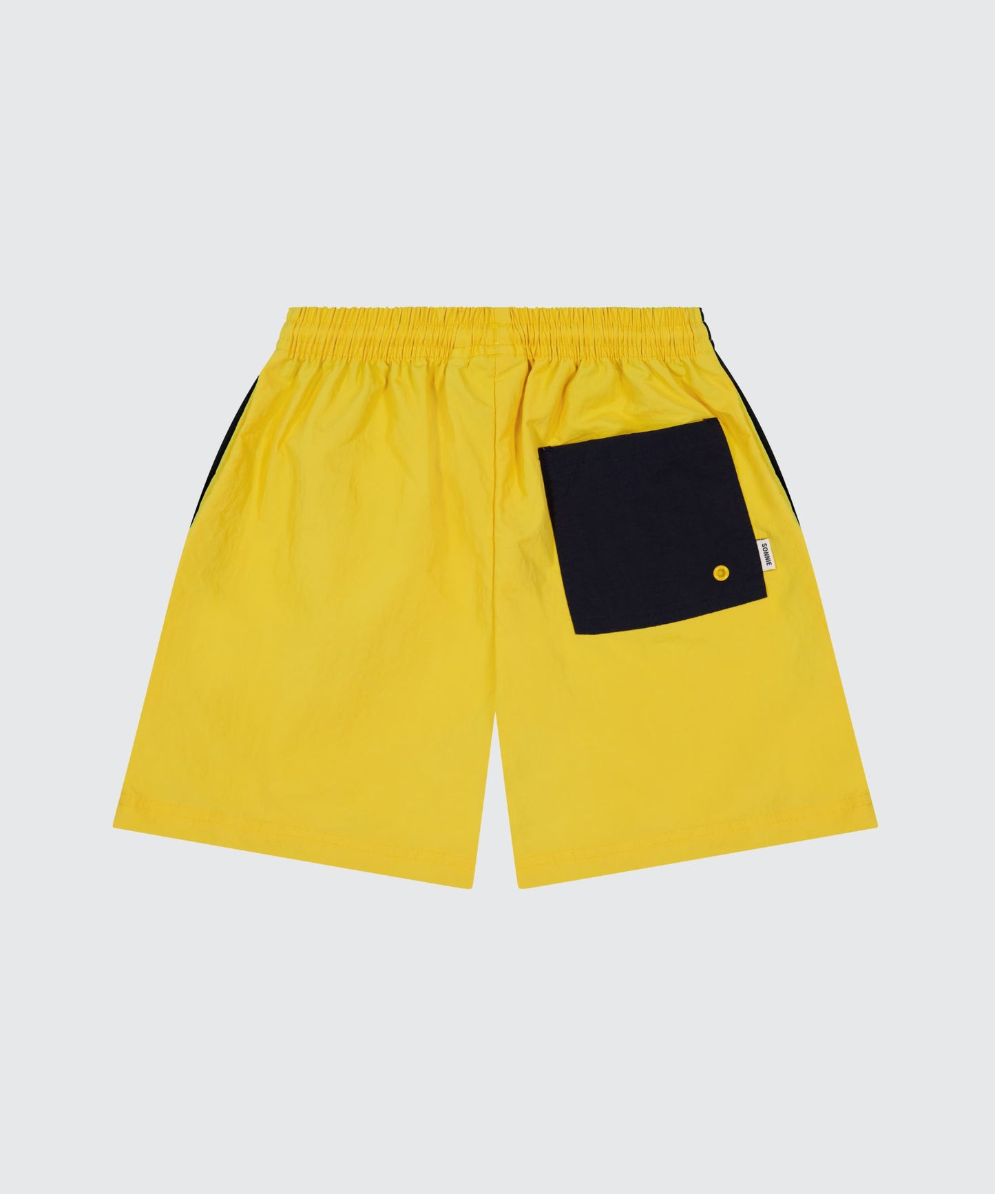 NYLON SPORTS SHORTS - LEMON / INK