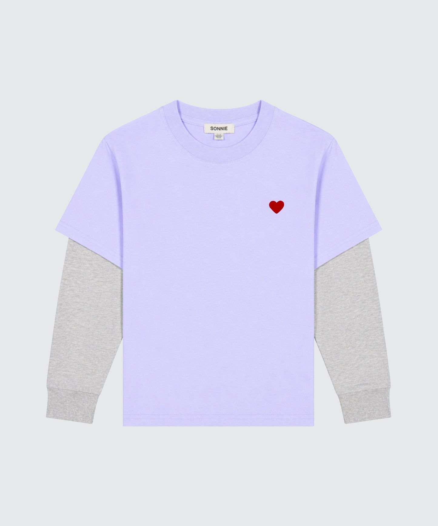 Layered Long Sleeve - Violet / Grey Marle