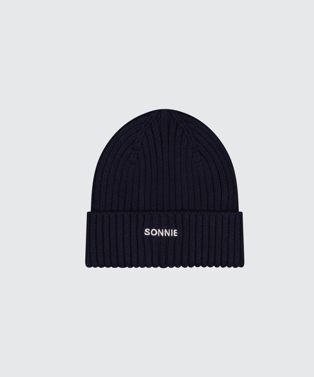 Cotton Knit Beanie - Ink