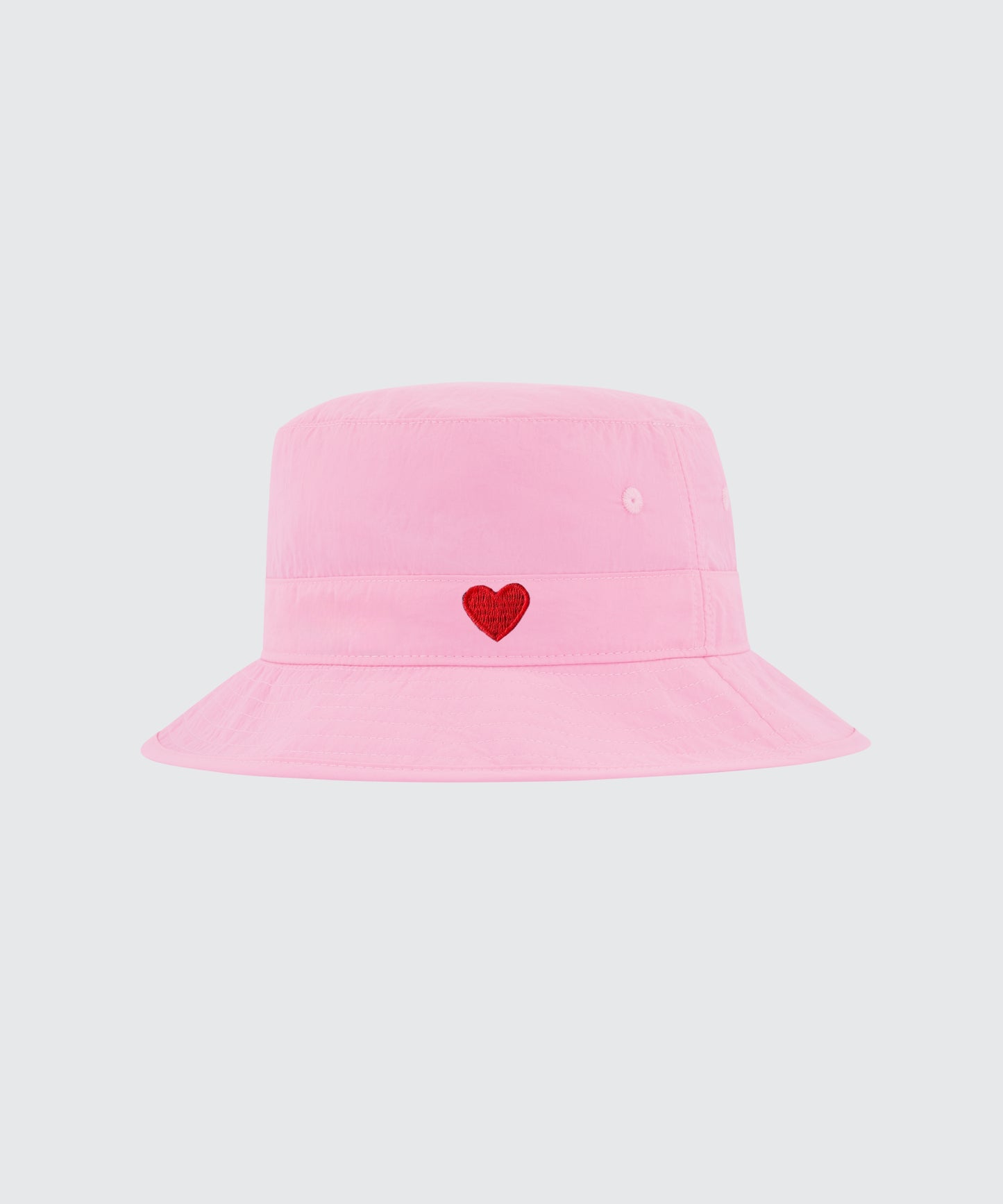 NYLON HEART BUCKET HAT - SHELL PINK