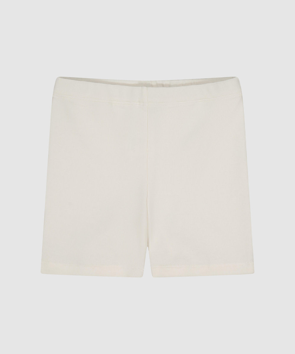 Orla Ribbed Bike Shorts - Off-white