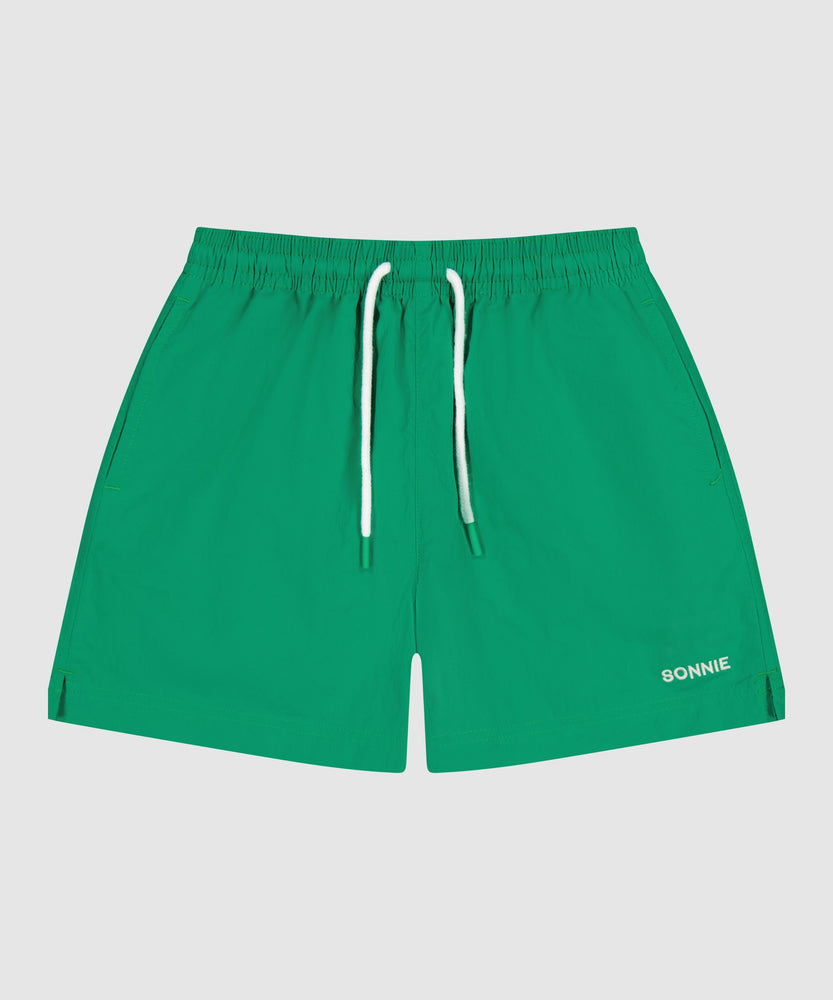 Nylon Sports Shorts - Court Green