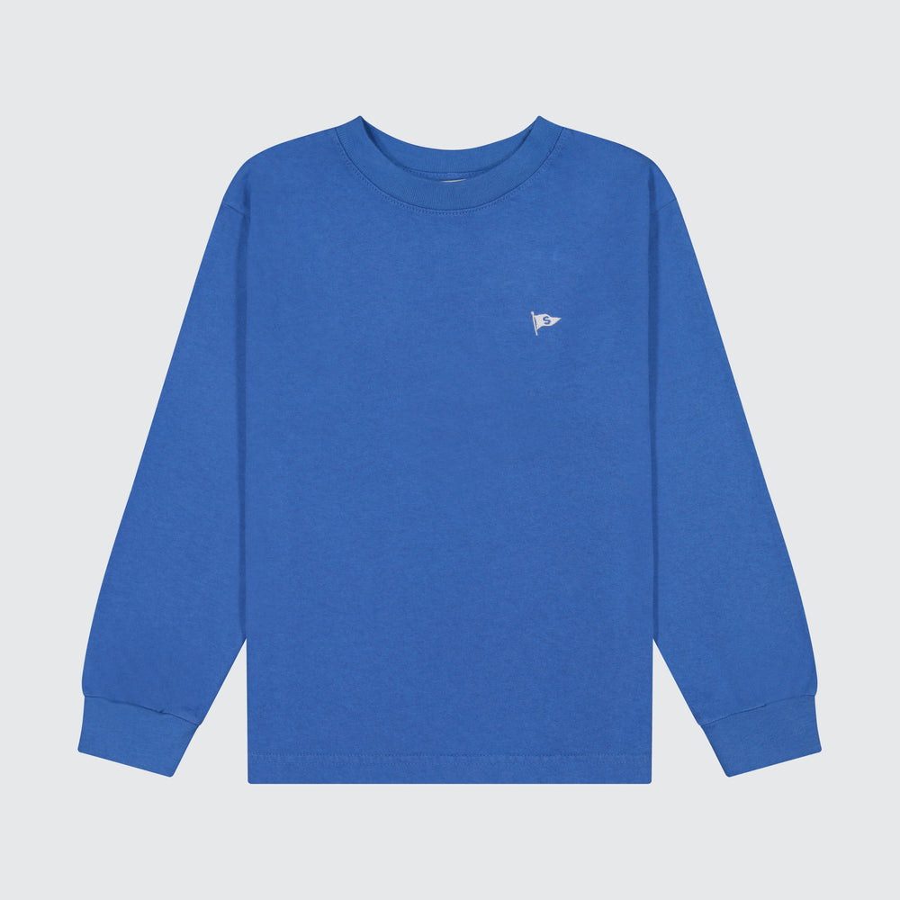 Marlo Flag LS Tee - Dusty Cobalt Blue