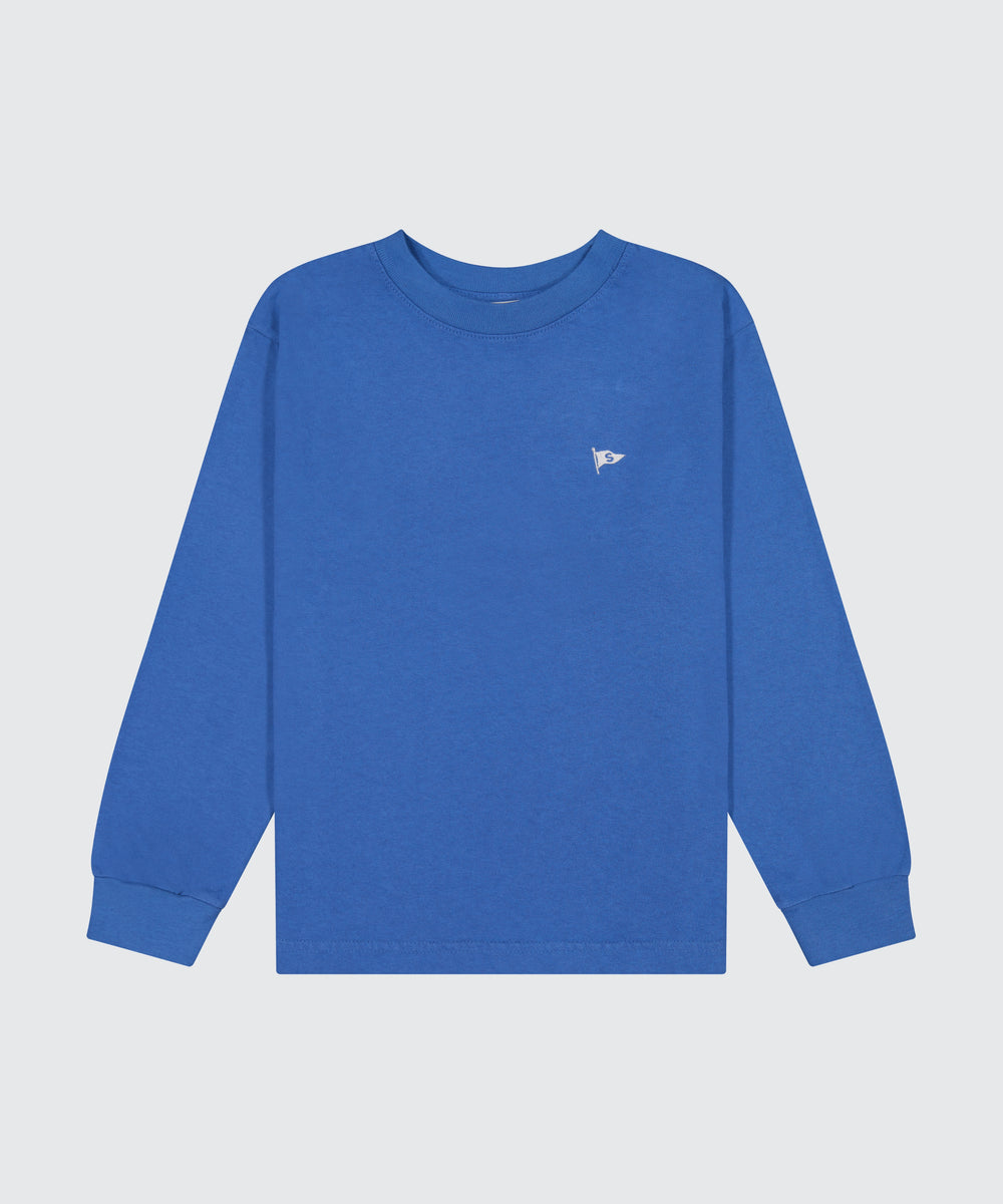 Marlo Flag LS Tee - Dusty Cobalt Blue