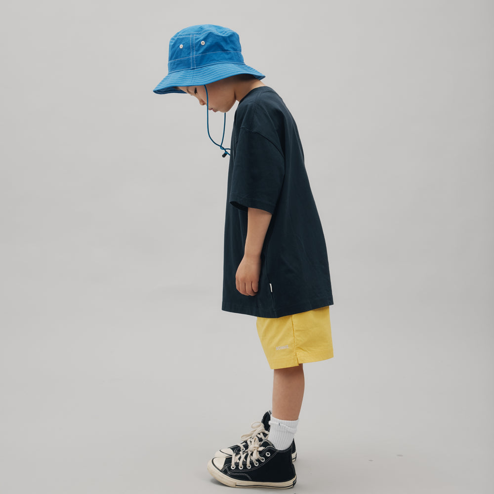 NYLON BUCKET HAT CONTRAST STITCHING - Electric Blue