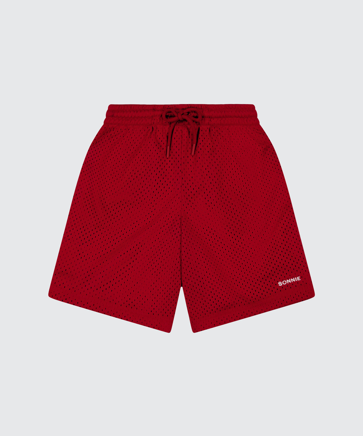 SONNIE Baggy Basketball Shorts in Dark Red, front
