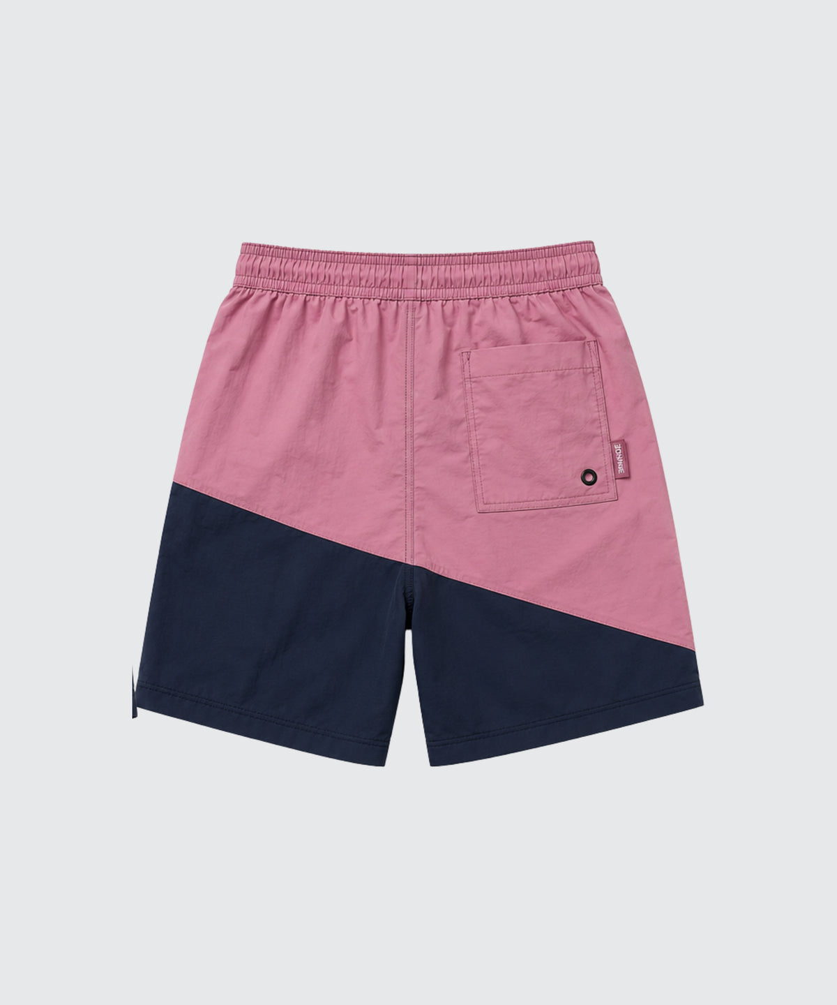SONNIE Nylon Zip Shorts in Pink, Cream and Ink, back