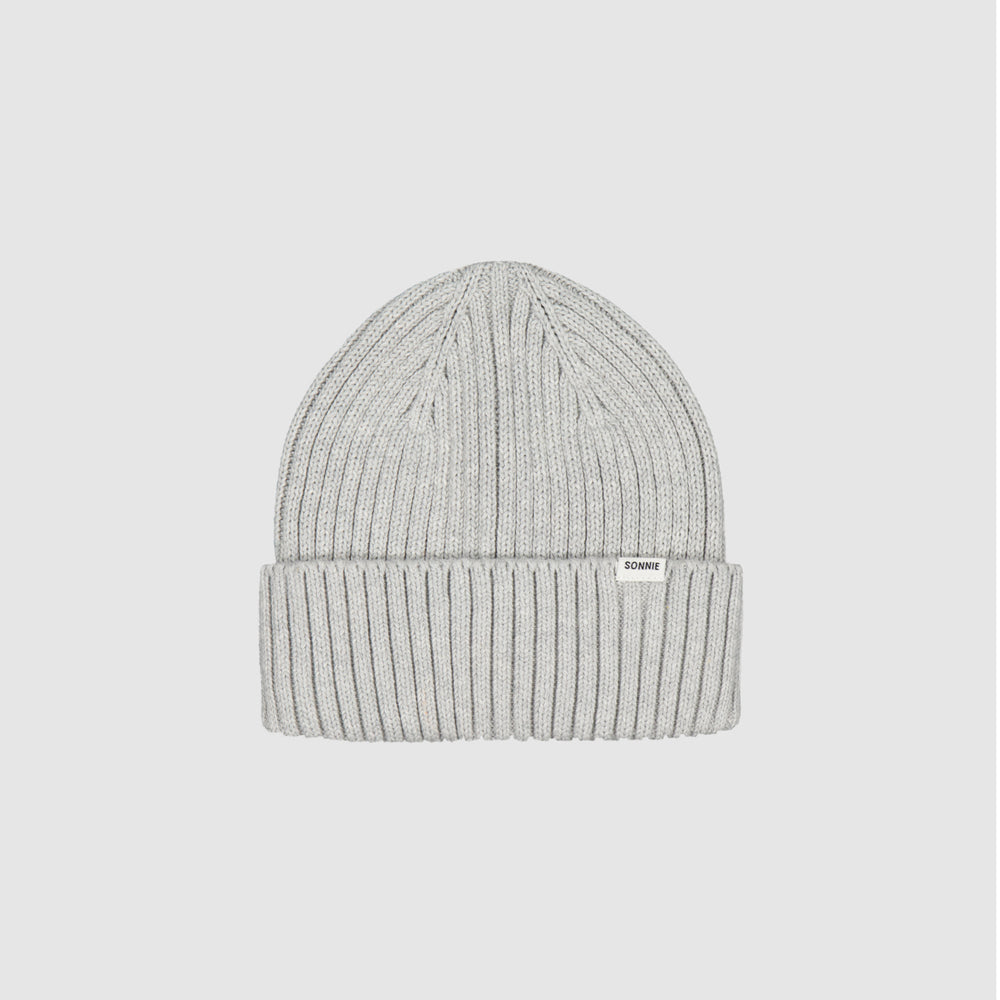 Cotton Knit Beanie - Grey