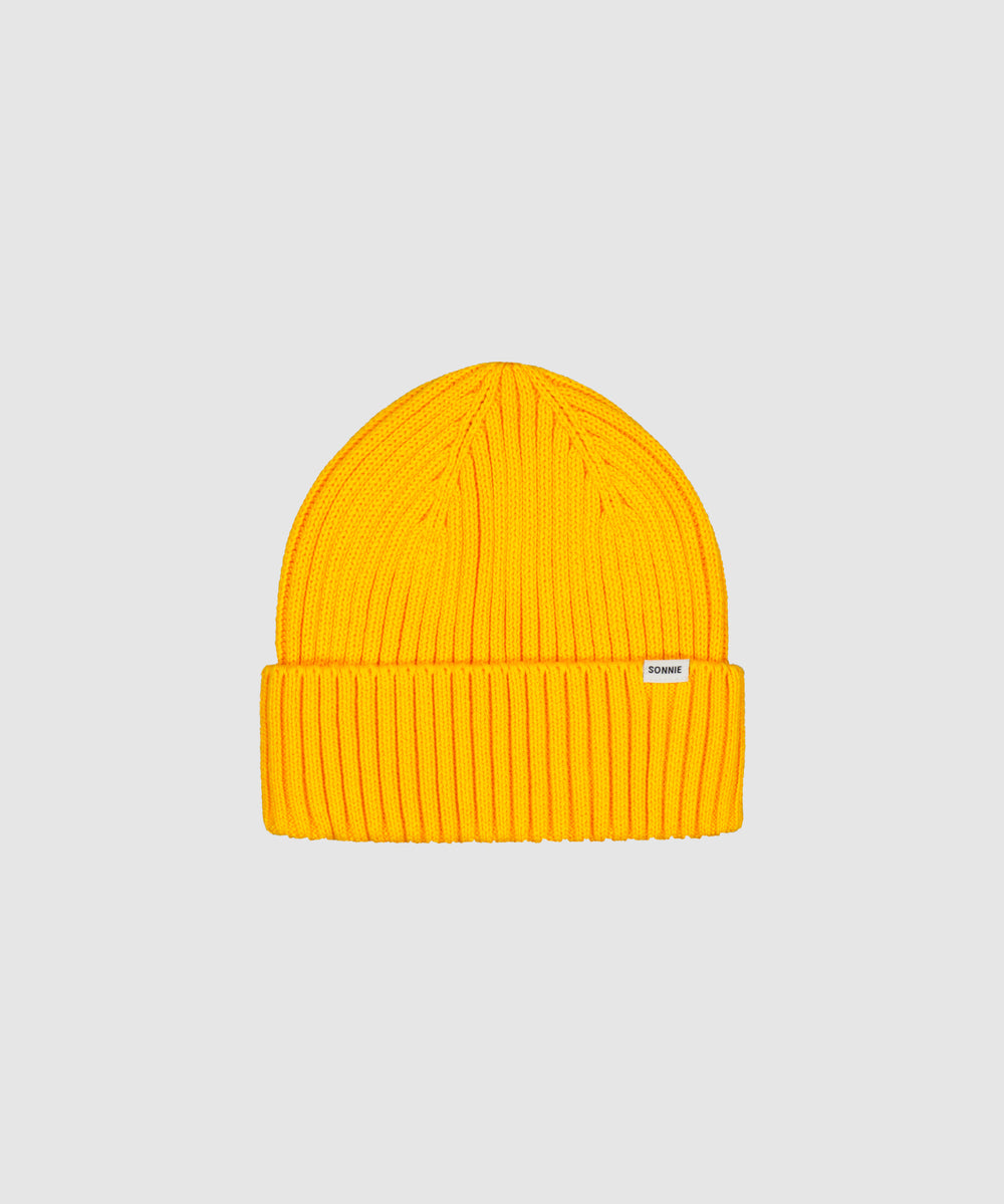 Cotton Knit Beanie - Marigold