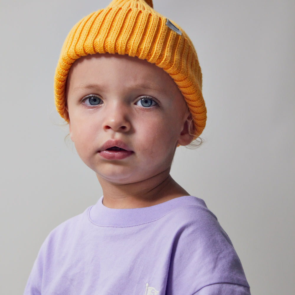 Cotton Knit Beanie - Marigold