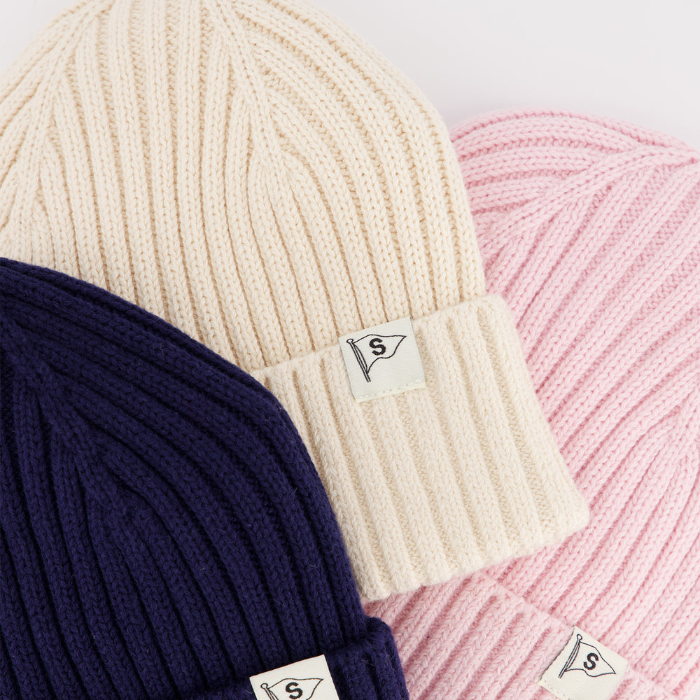 Cotton Knit Beanie - Dusty Pink